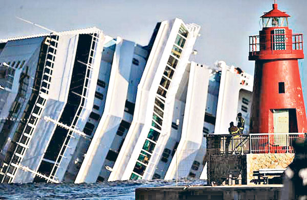 Costa Concordia sucumbe ao amor