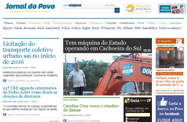 Site do Jornal do Povo volta ao ar