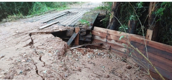 Defesa Civil pede dinheiro para recuperar seis pontes em Cachoeira do Sul