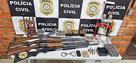 5 armas são recolhidas pela Polícia Civil