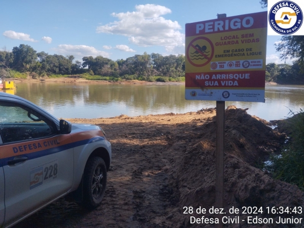 Defesa Civil instala placas de orientação na beira do Rio Jacuí 