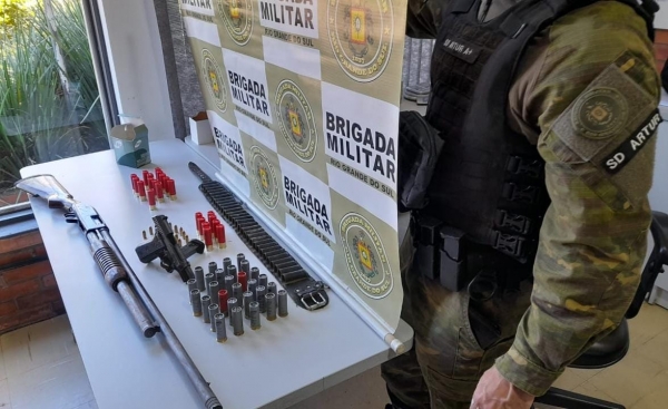 Pelotão Ambiental da BM apreende armas em Cachoeira do Sul